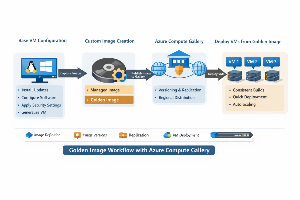 Azure Compute Gallery resources and image versions shown in the Azure portal