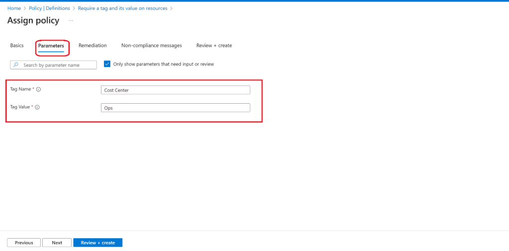 Screenshot: Click Next and set Parameters: Tag Name and Tag Value (screenshot 2)