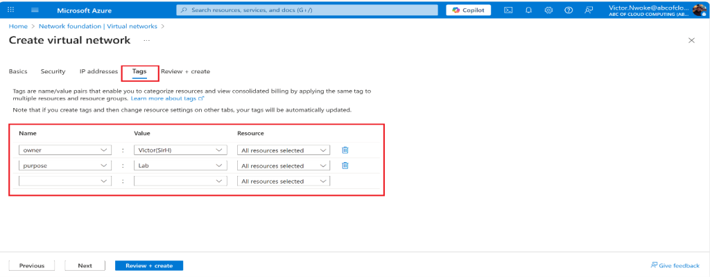 Screenshot: Click Review + Create, validate, and deploy
