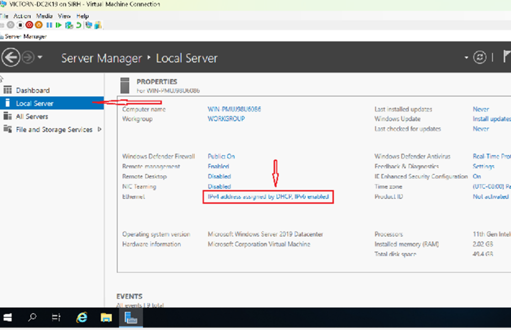 Screenshot: Rename the server