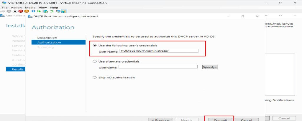 Screenshot: Commit changes and close the wizard (screenshot 7)