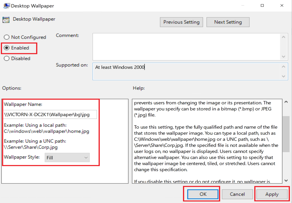 Screenshot: Choose a style such as Fill or Stretch (screenshot 7)