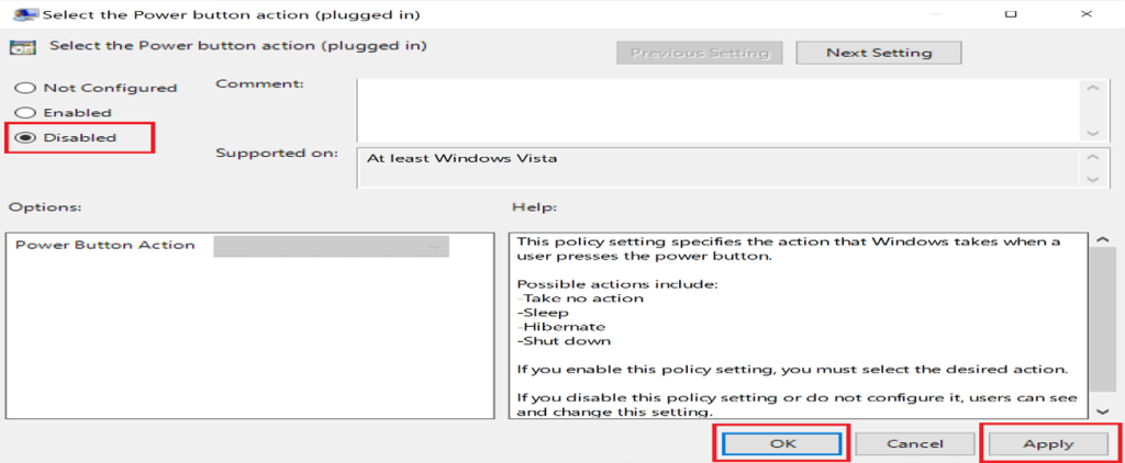 Screenshot: Or set action to Lock or Sleep only (screenshot 4)