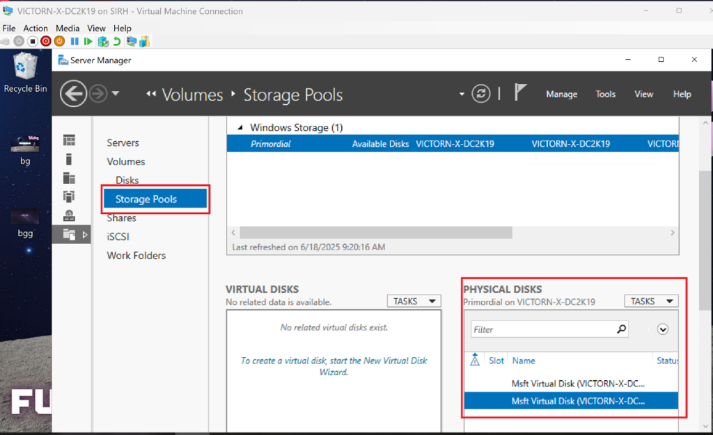 Screenshot: Click Create to finalize the storage pool (screenshot 2)