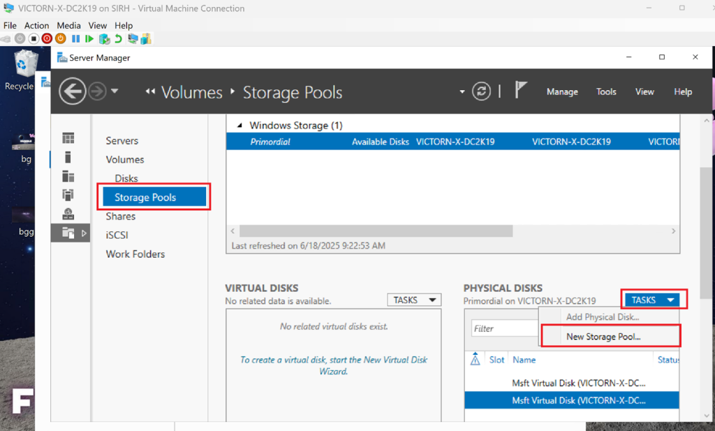 Screenshot: Click Create to finalize the storage pool (screenshot 3)