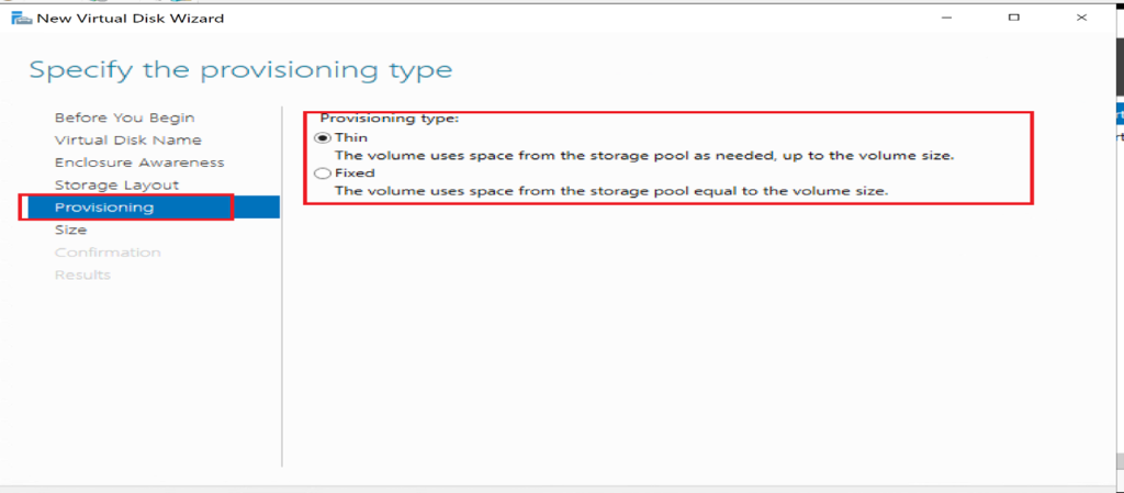 Screenshot: Set the disk size and complete the wizard to create the virtual disk (screenshot 2)