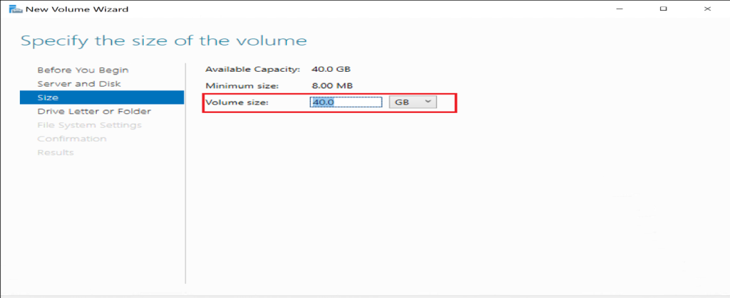 Screenshot: Finish the wizard to format and mount the volume (screenshot 2)
