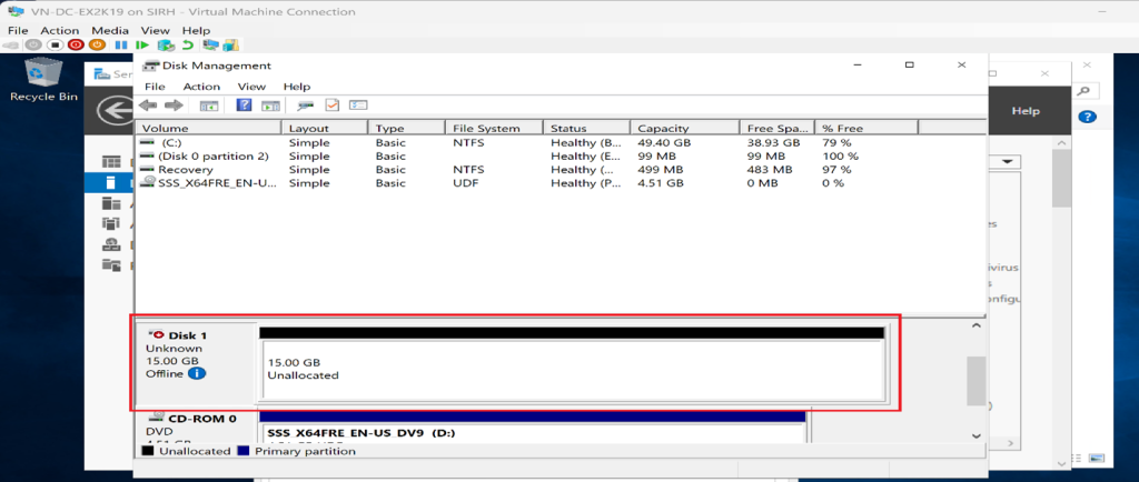 Screenshot: Verify connectivity and storage availability (screenshot 3)
