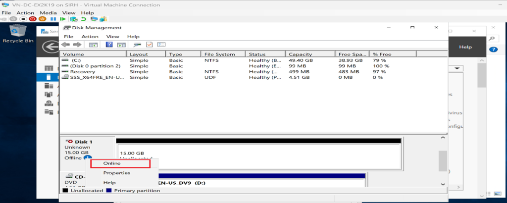 Screenshot: Verify connectivity and storage availability (screenshot 4)