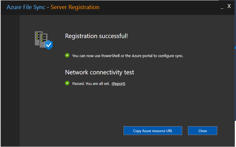 Screenshot: And finally the Storage Sync Service