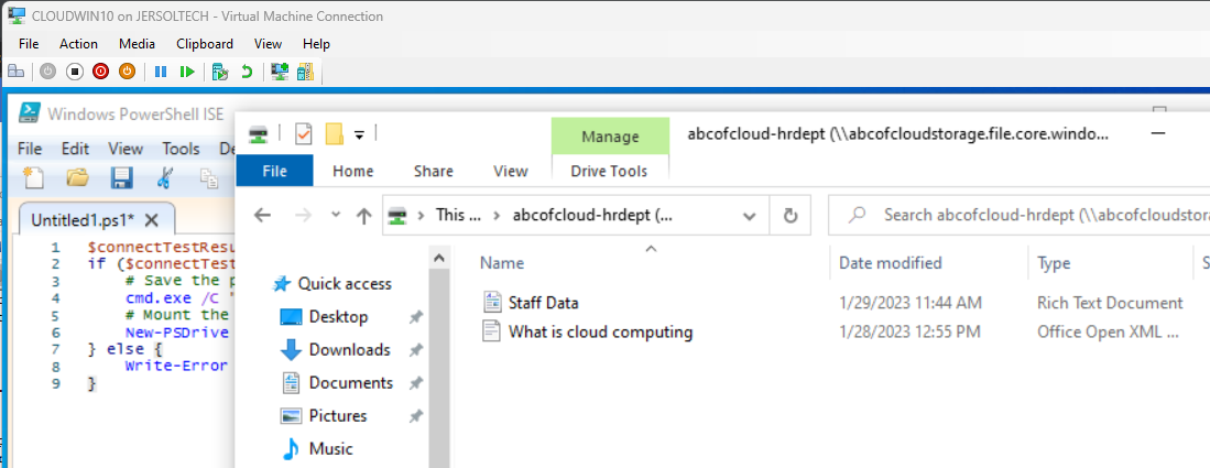Screenshot: Comparing the files now, you will notice the file Staff Data on the Windows Server has now been synced to (screenshot 2)