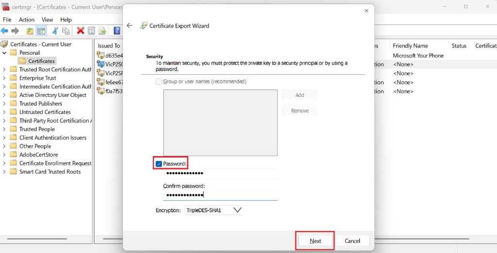 Screenshot: You’ll see a conﬁrmation pop-up saying, “The export was successful.”