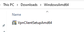 Screenshot: Copy the downloaded VPN client to the client computer and install it. For this tutorial, I will be installing