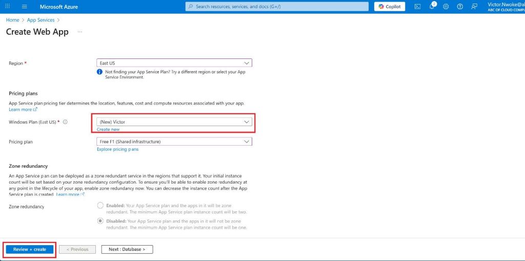 Screenshot: This establishes the production hosting environment (screenshot 2)