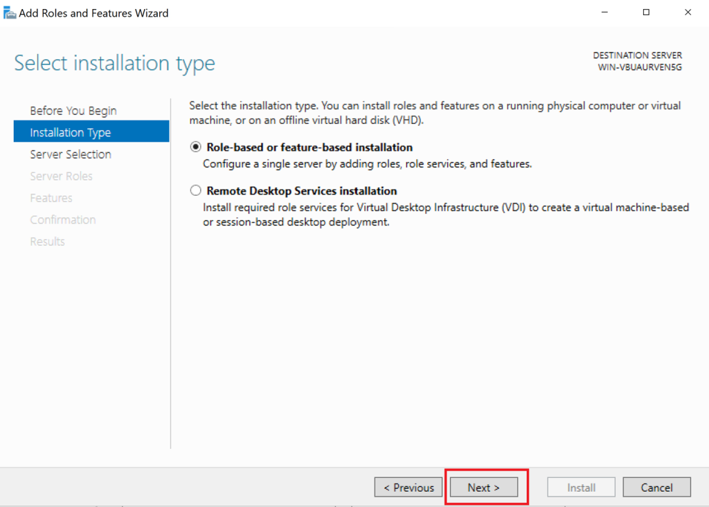 Screenshot: Select Active Directory Domain Services and confirm installation (screenshot 3)