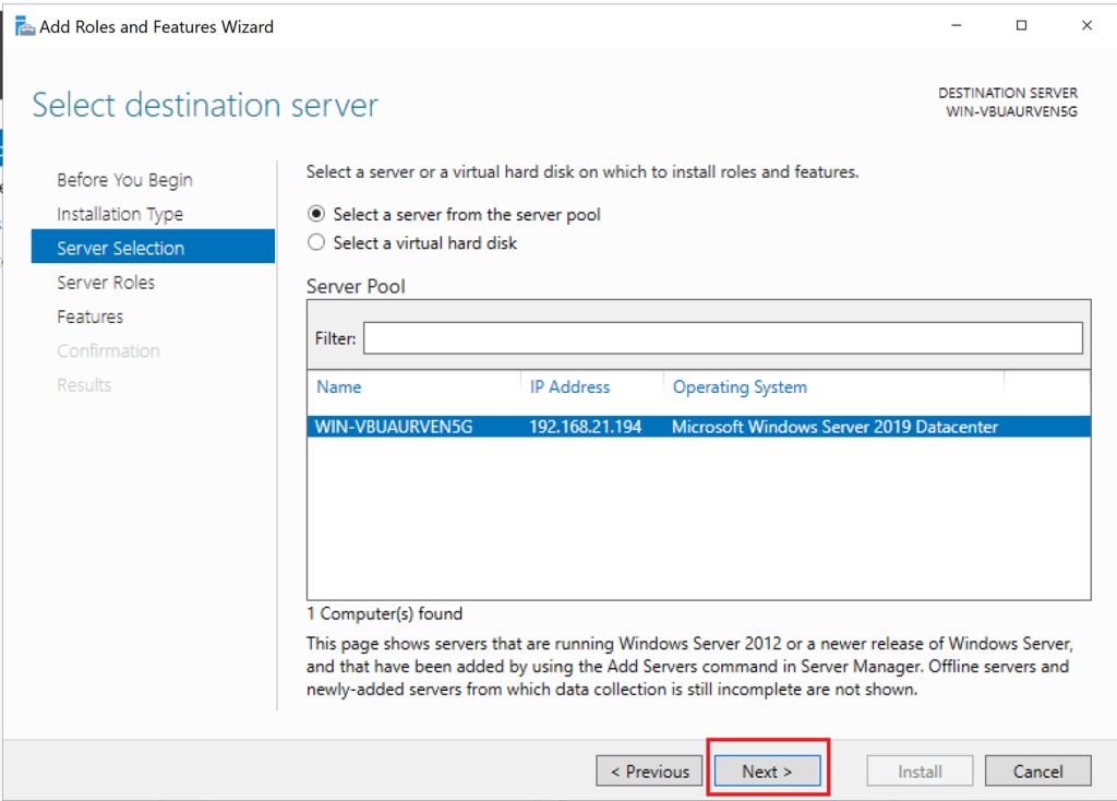Screenshot: Select Active Directory Domain Services and confirm installation (screenshot 4)