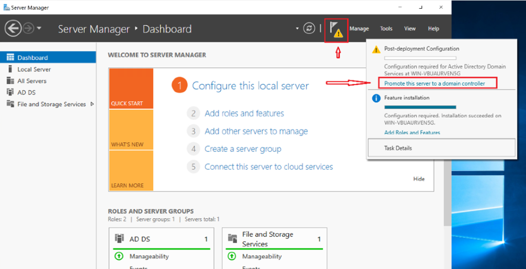 Screenshot: Set DSRM password for recovery