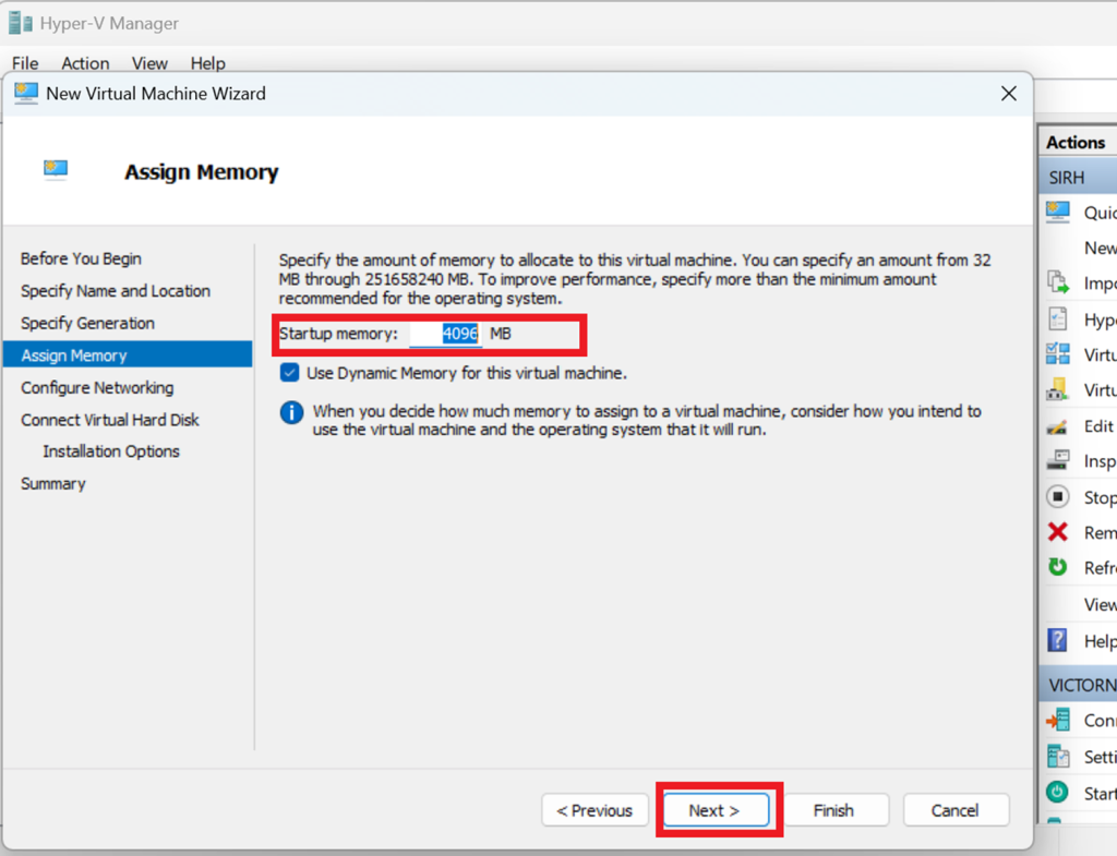 Screenshot: → Select and connect it to the same virtual switch as the Domain Controller for network visibility
