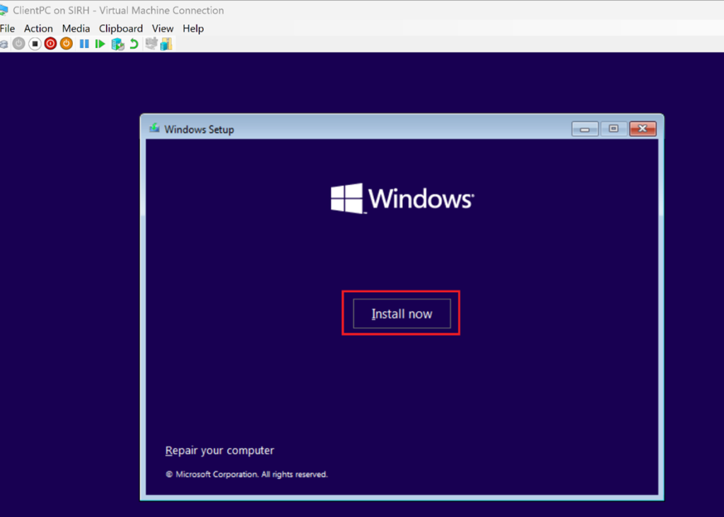 Screenshot: (Choose edition, set password, etc.)