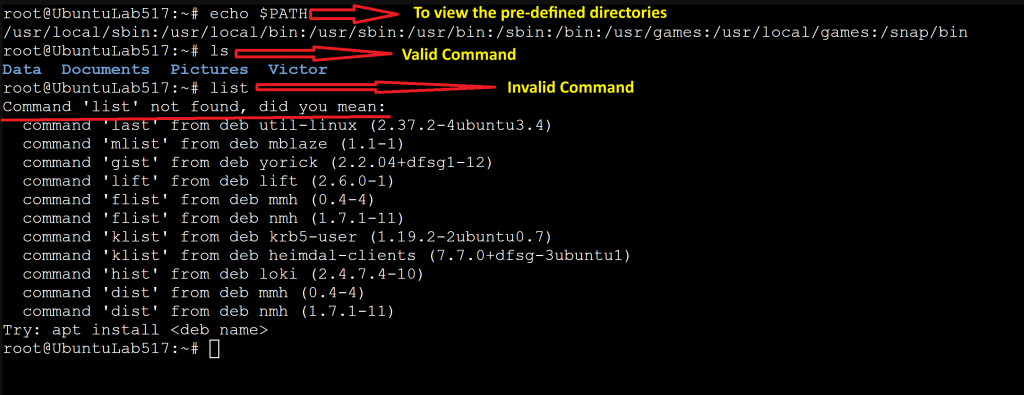 Screenshot: If it finds a matching script, it executes the script. If not, it returns the error message command not found