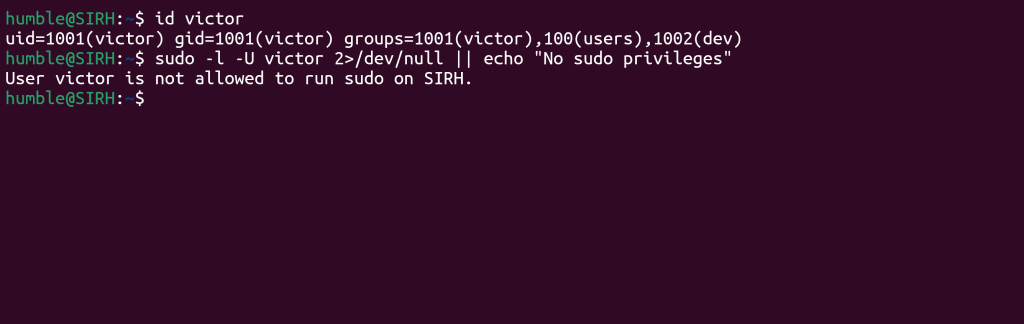 Screenshot: Lab: Remove Unnecessary sudo Access