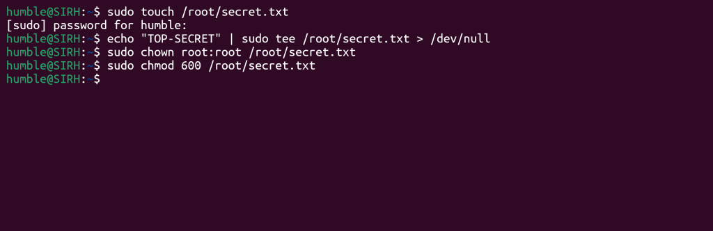 Screenshot: /etc/shadow → 400 or 640 (depending on distro)
