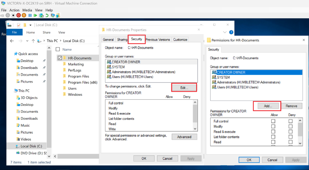 Screenshot: Tips: Always assign permissions to groups, not individual users, to follow best practices