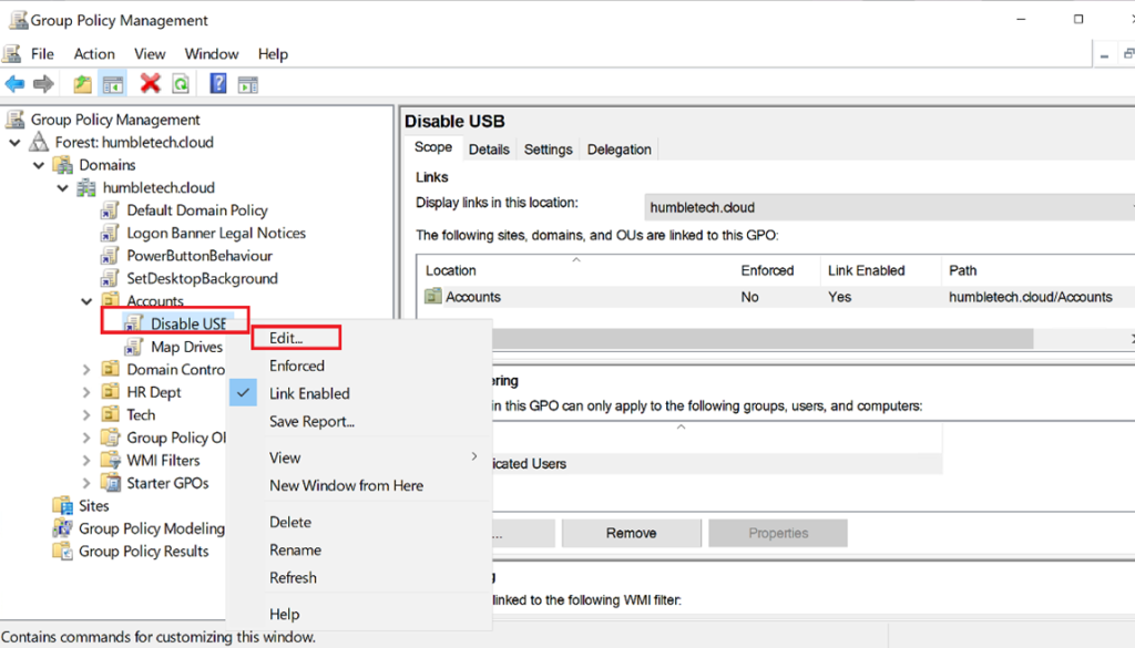 Screenshot: Computer Configuration → Administrative Templates → System → Removable Storage Access