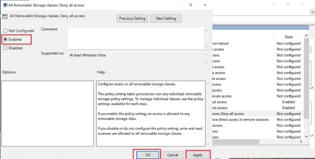 Screenshot: Enable/Disable the options shown on the right side as per the company requirements (screenshot 5)