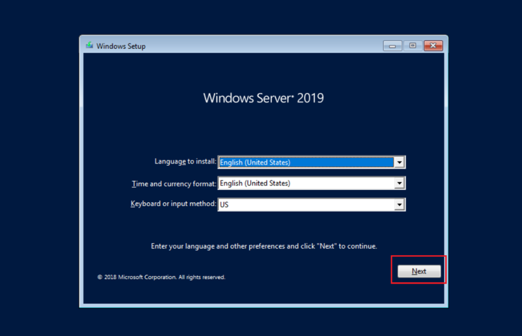 Screenshot: Choose edition, set password, etc