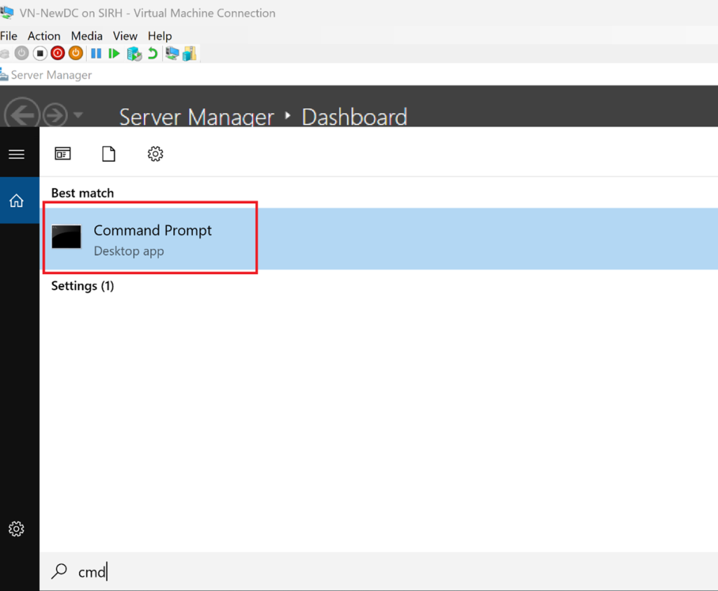 Screenshot: Open Command Prompt