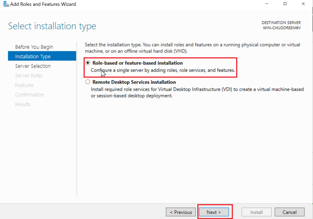 Screenshot: Open Server Manager → Add Roles and Features (screenshot 2)